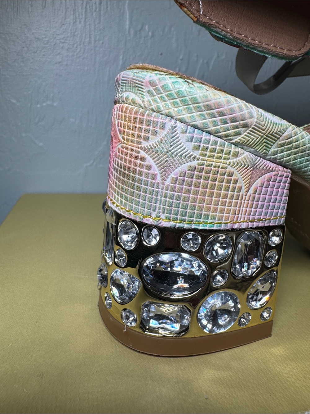 L'Artiste Spring Step Sandal w/ Jeweled Heels - Picture 3 of 16